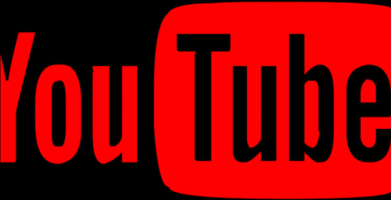 You Tube Logo Red Black Background PNG
