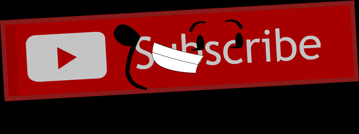 You Tube Subscribe Button With Smiling Sticker PNG