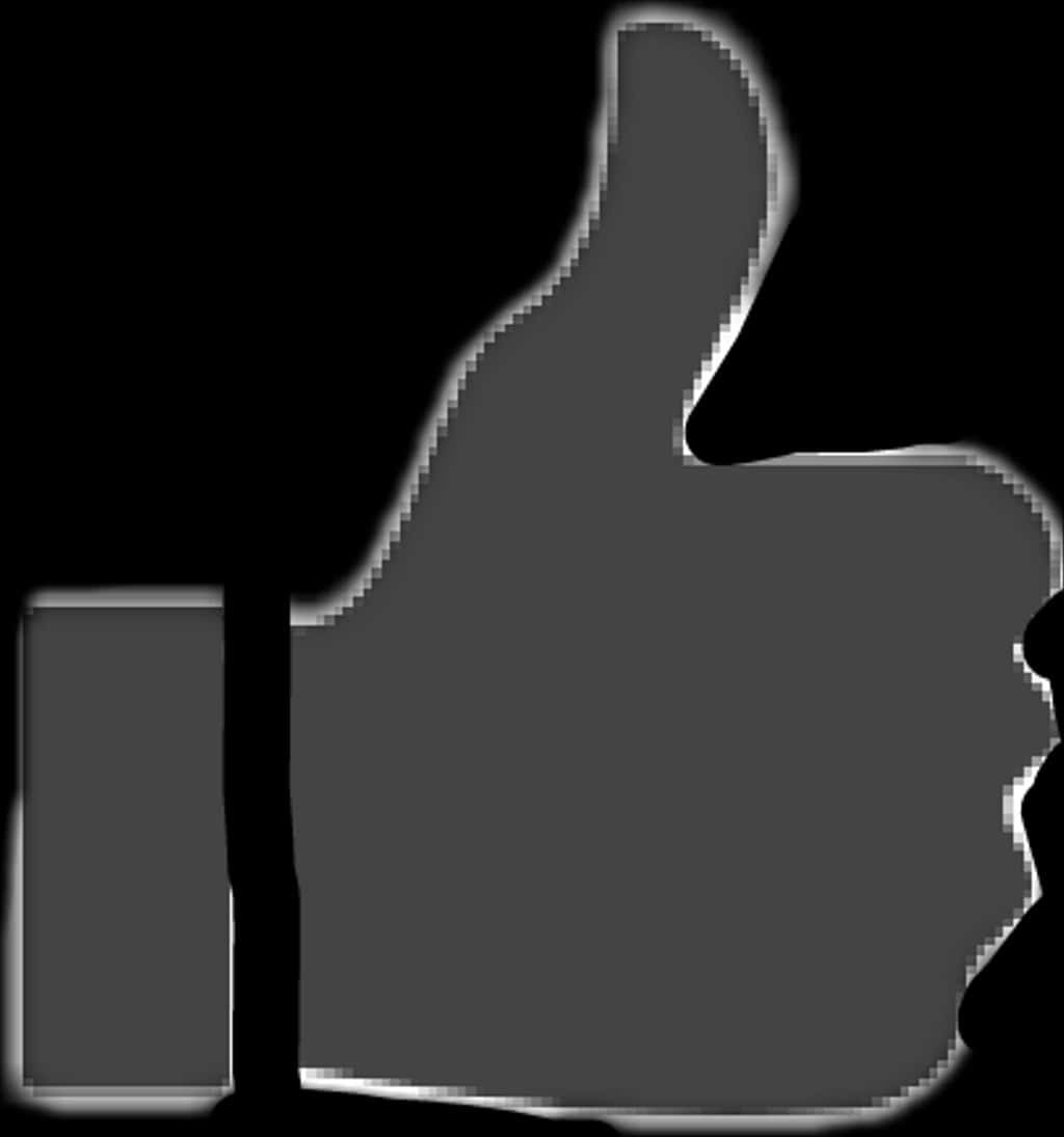 You Tube Thumb Up Icon Blackand White PNG