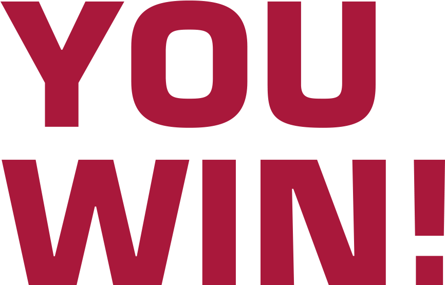 You Win Message Red Blue Background PNG
