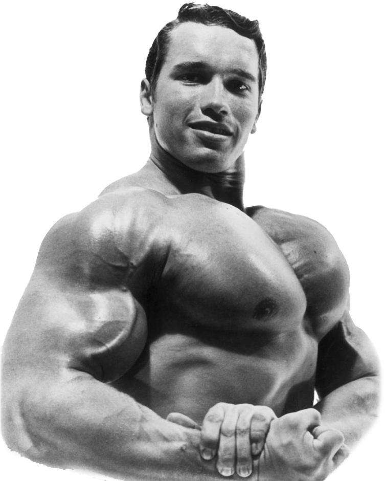 Young Arnold Schwarzenegger Bodybuilding Pose PNG