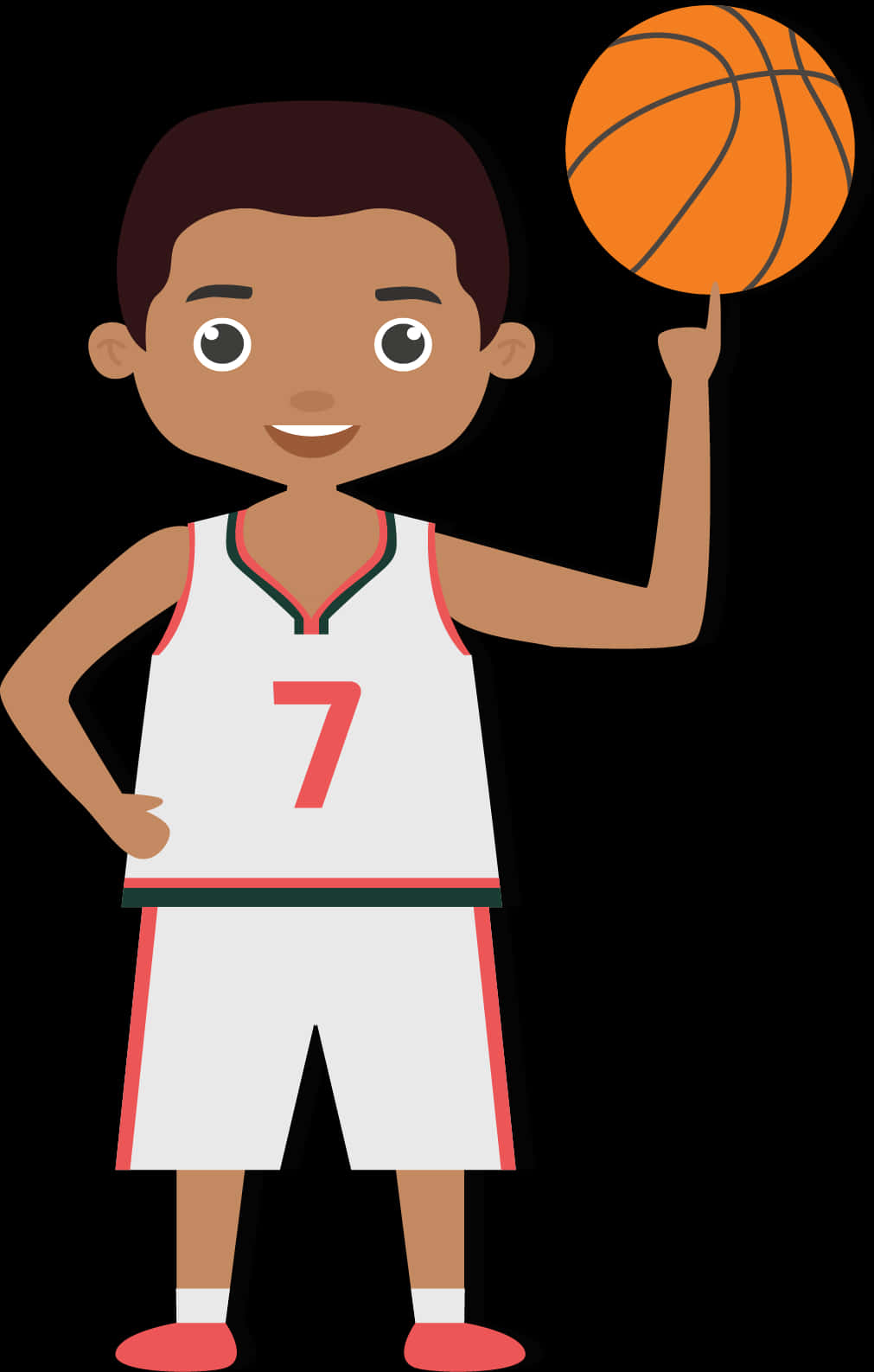 Young Basketball Player Cartoon PNG