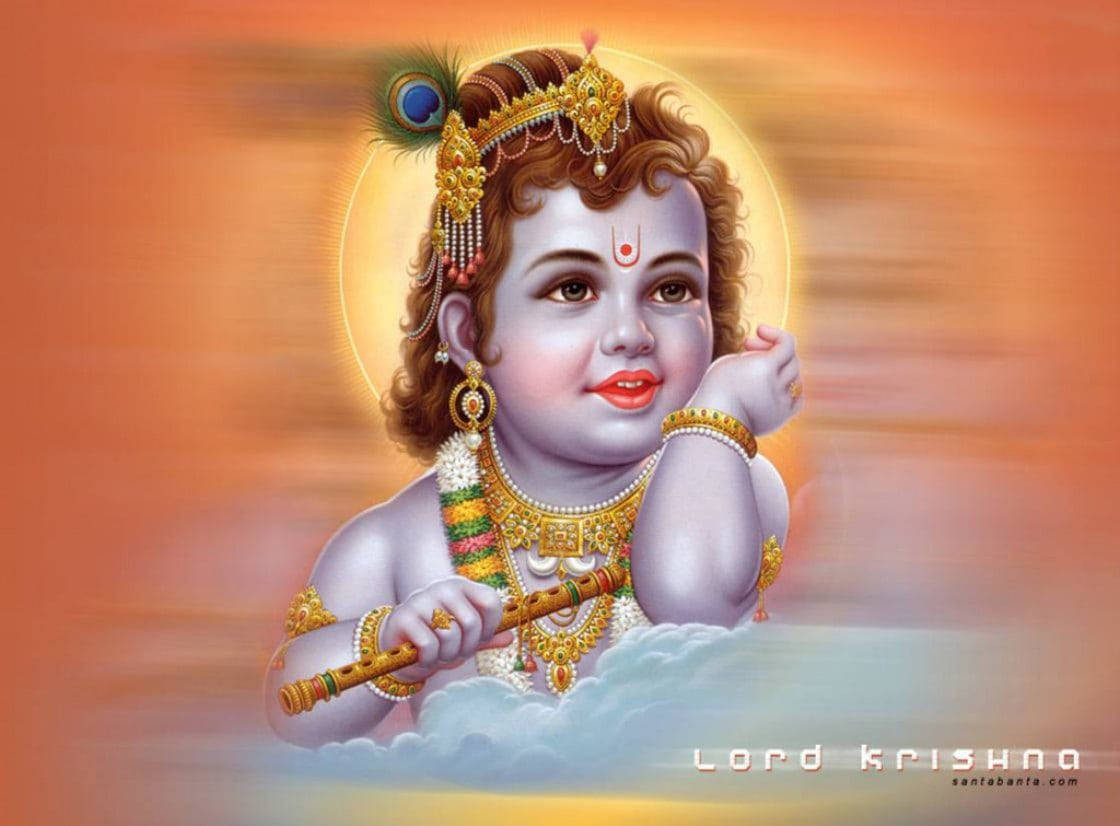 Junger,schöner Krishna-poster Wallpaper