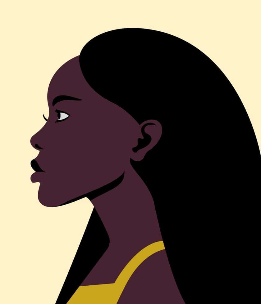 Mujerjoven Negra Vista Lateral En Arte Digital Fondo de pantalla