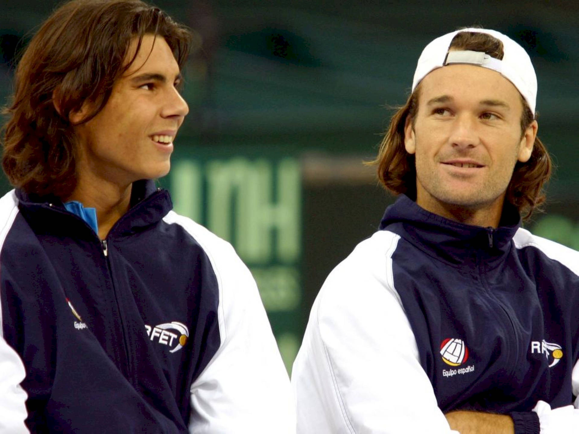 Young Carlos Moya And Rafael Nadal Wallpaper