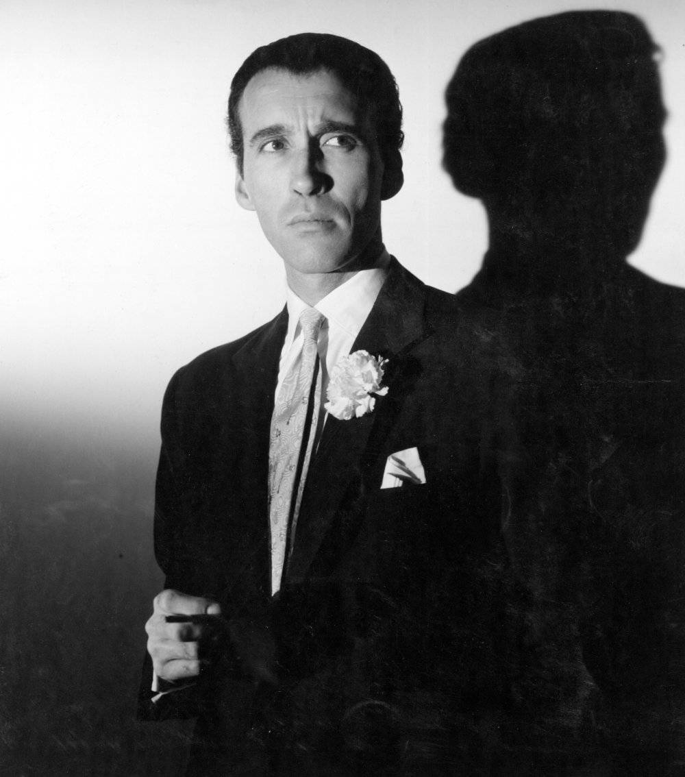 Young Christopher Lee in black and white Wallpaper