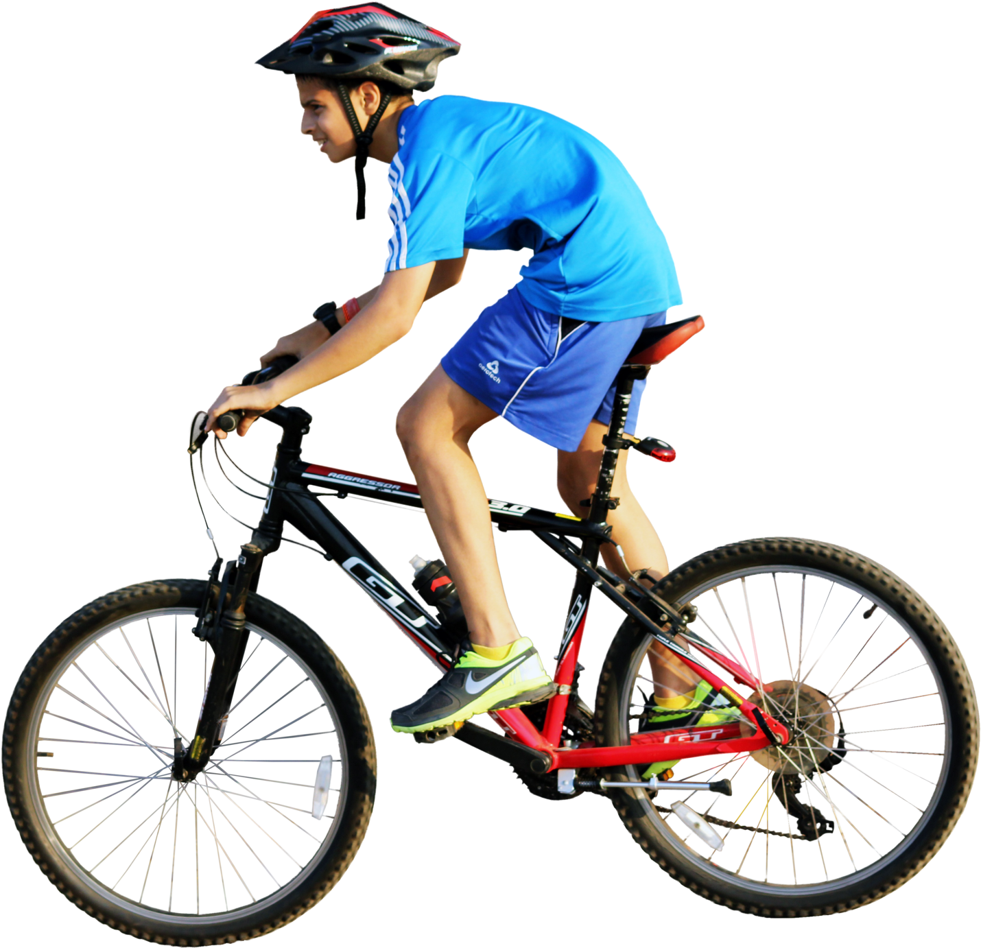 Young Cyclistin Action PNG