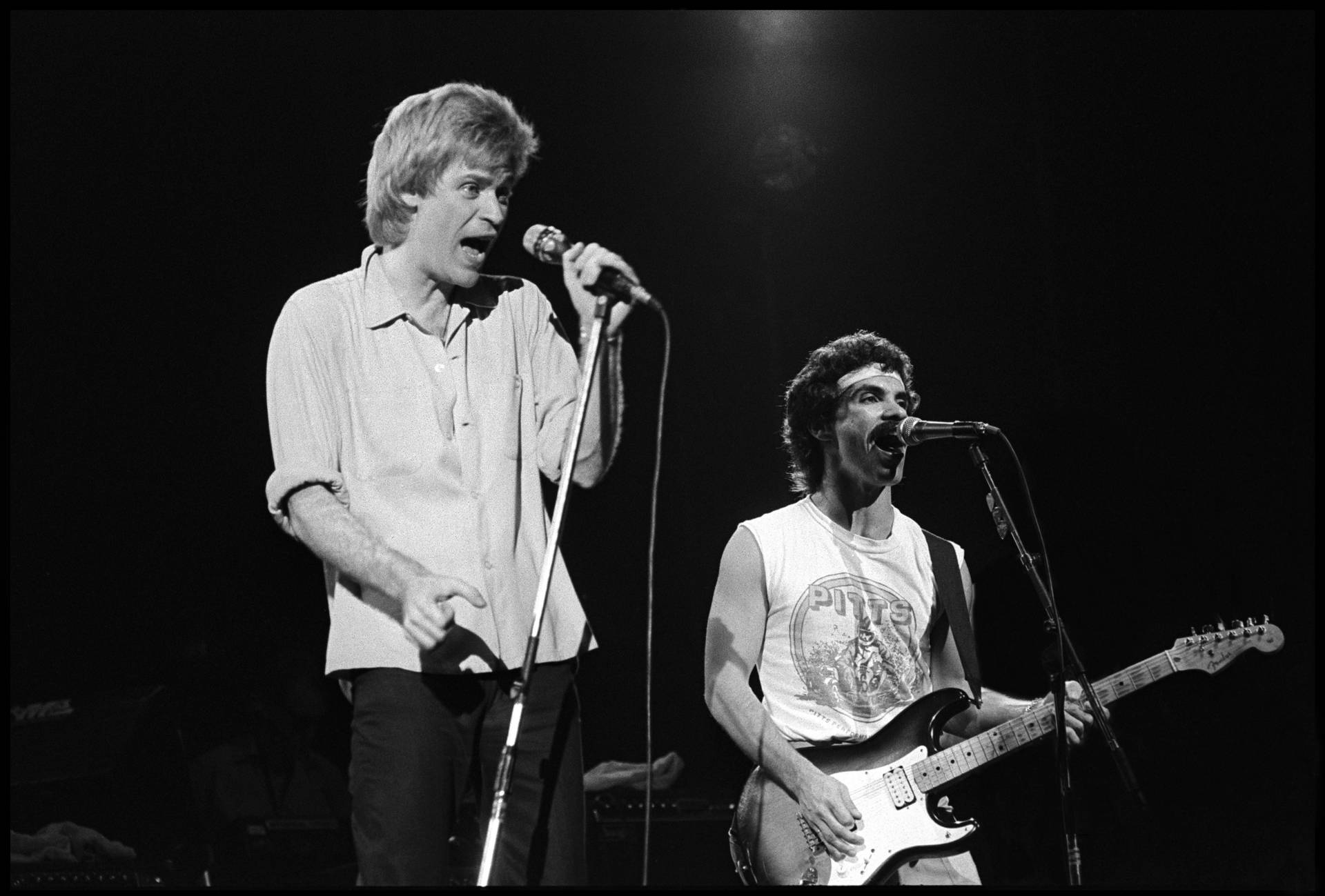 Young Daryl Hall John Oates Black And White Wallpaper