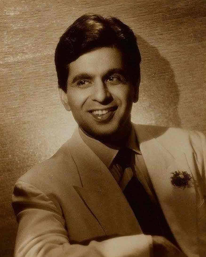 Young Dilip Kumar Sepia Portrait Background