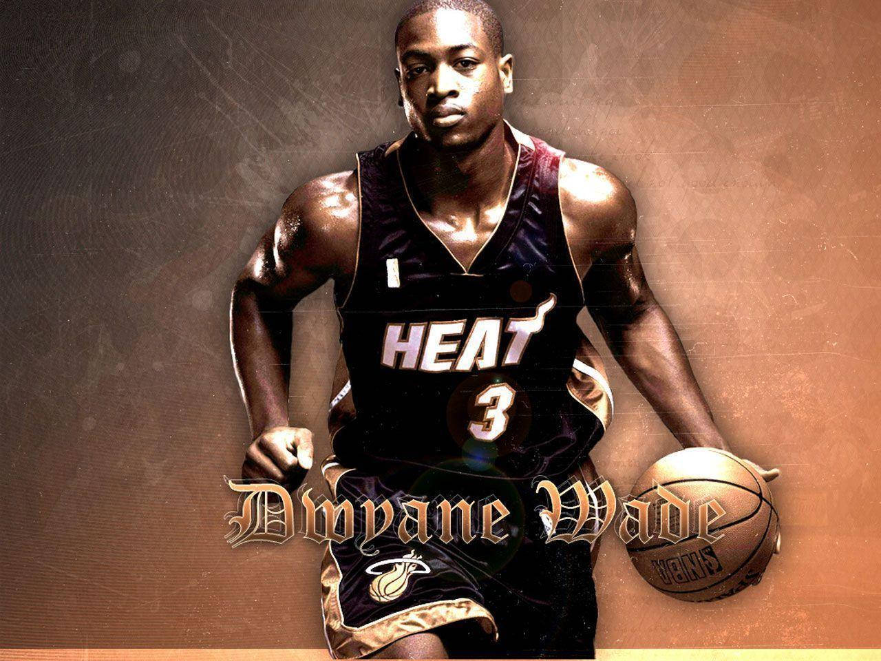 Young Dwyane Wade Miami Heat Hd Background