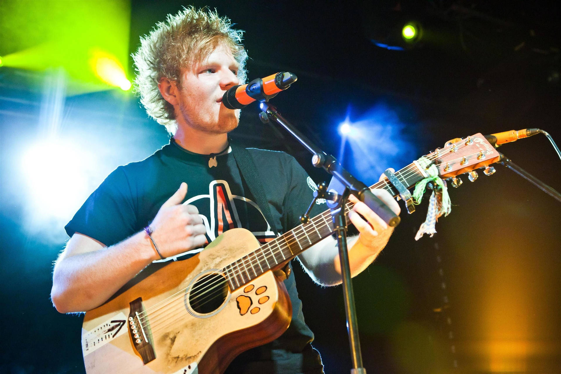 Ed Sheeran performing live on stage Wallpaper