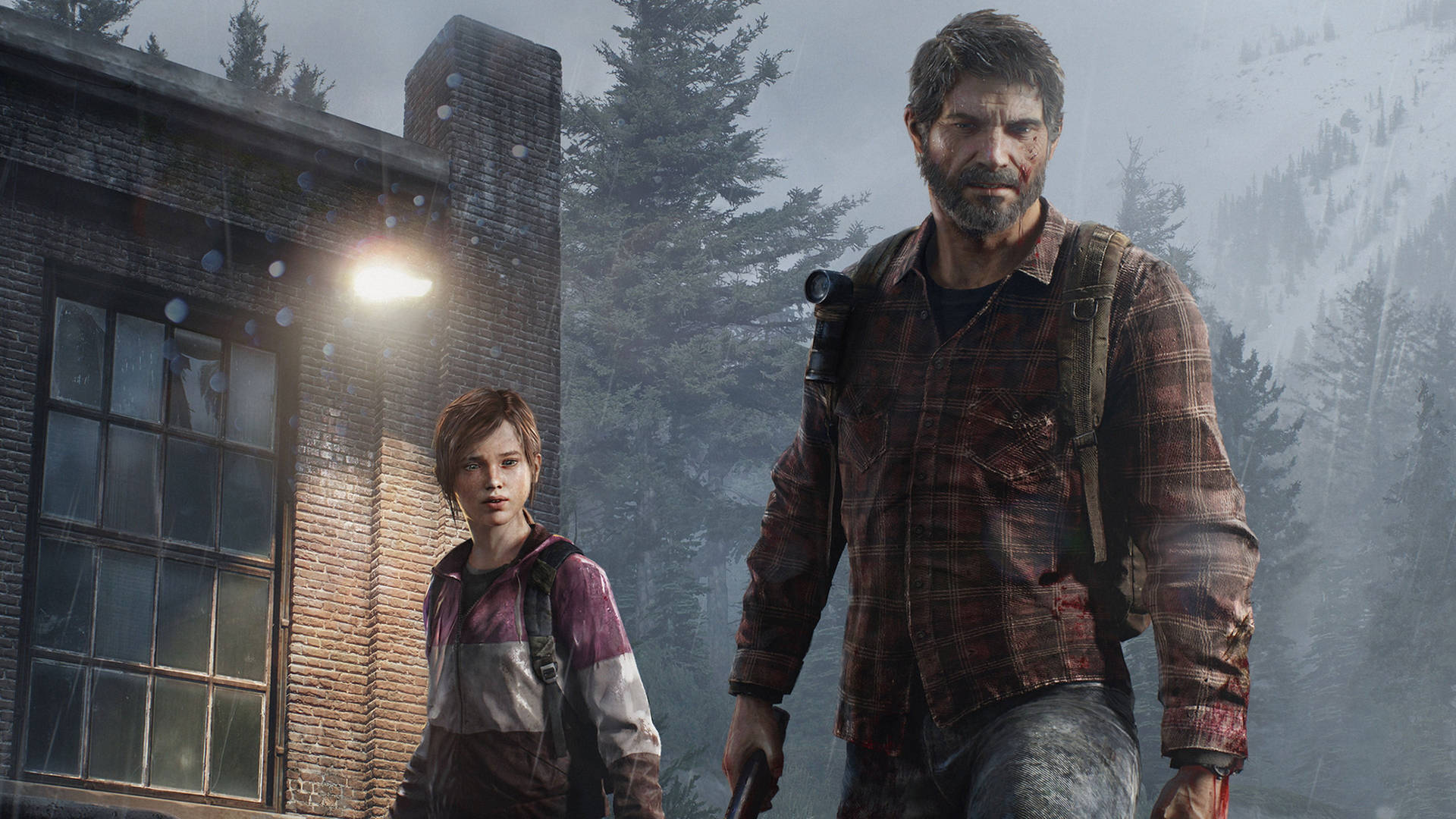 Young Ellie And Joel In The Last Of Us 4K Wallpaper