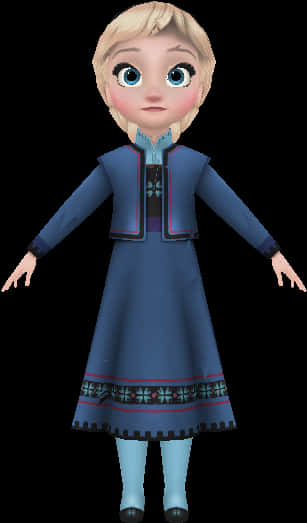 Young Elsa Frozen Character PNG