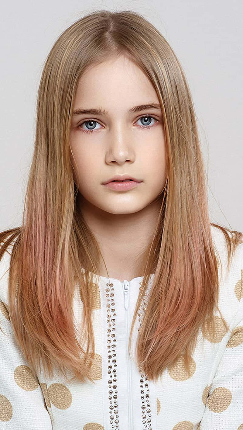 Young Female Model Polka Dots Wallpaper