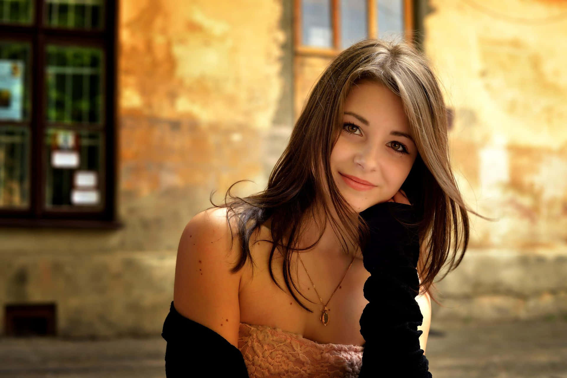 Young Female Model Smiling Wallpaper