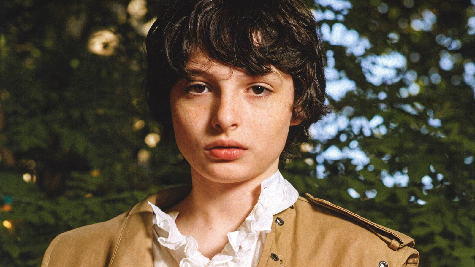 Download Young Finn Wolfhard Modeling Wallpaper 