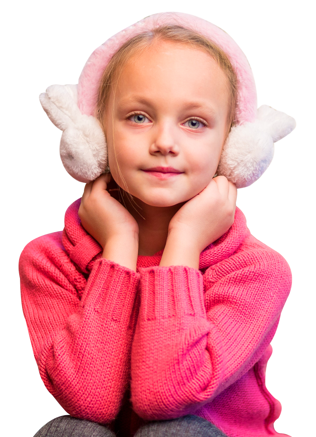 Young Girl Wearing Earmuffs PNG