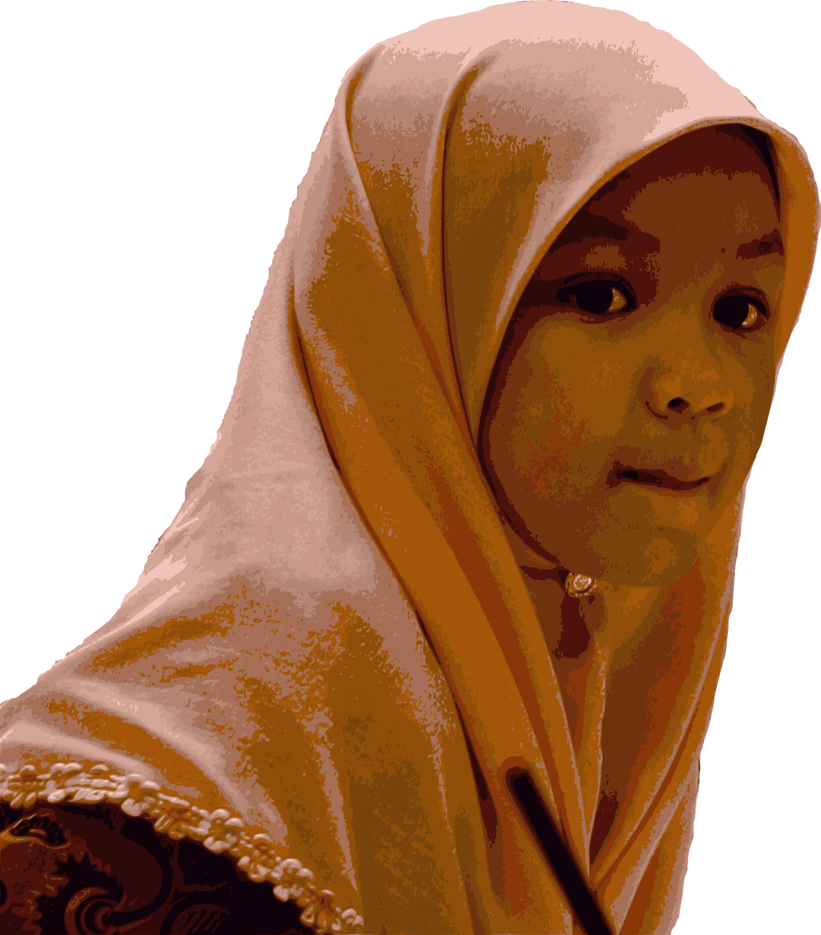 Young Girlin Orange Hijab PNG