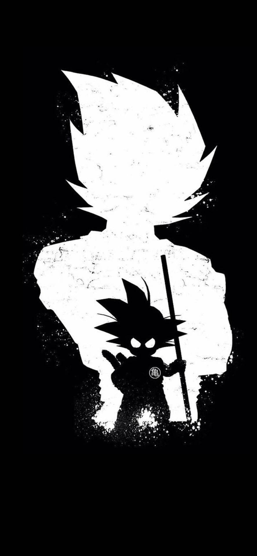 Young Goku With Black Goku Phone Wallpaper