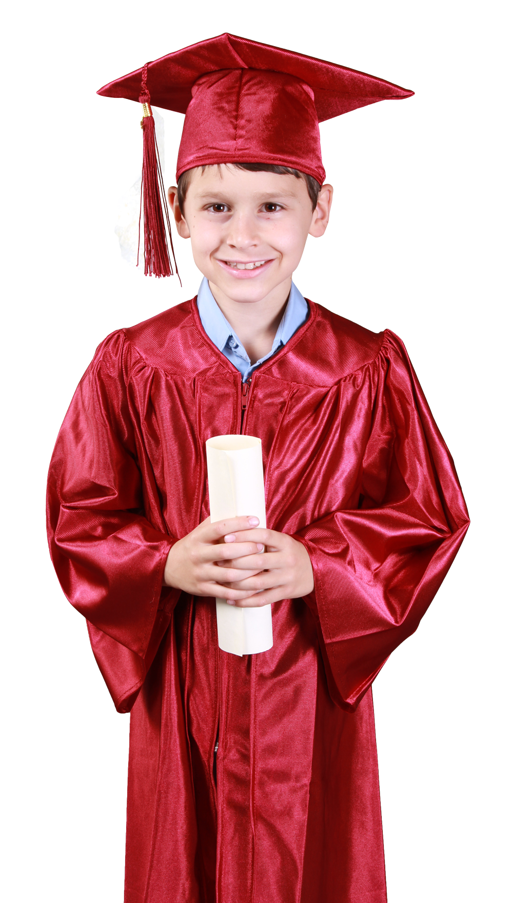Young Graduatein Red Capand Gown PNG