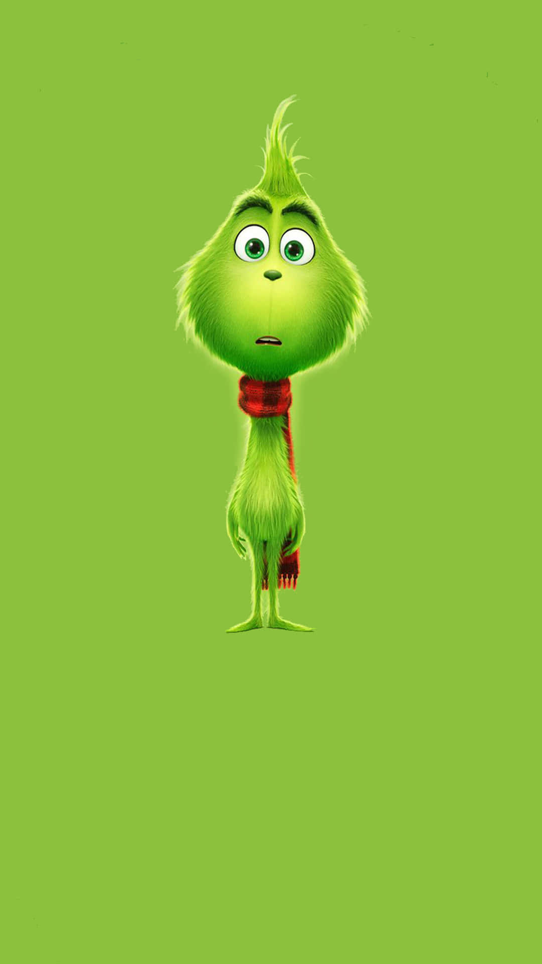 Young Grinch Standing Green Background Wallpaper