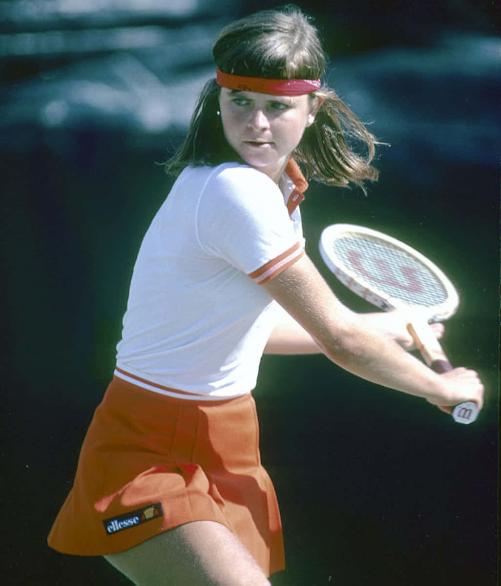 Young Hana Mandlikova Skillfully Playing Tennis Wallpaper