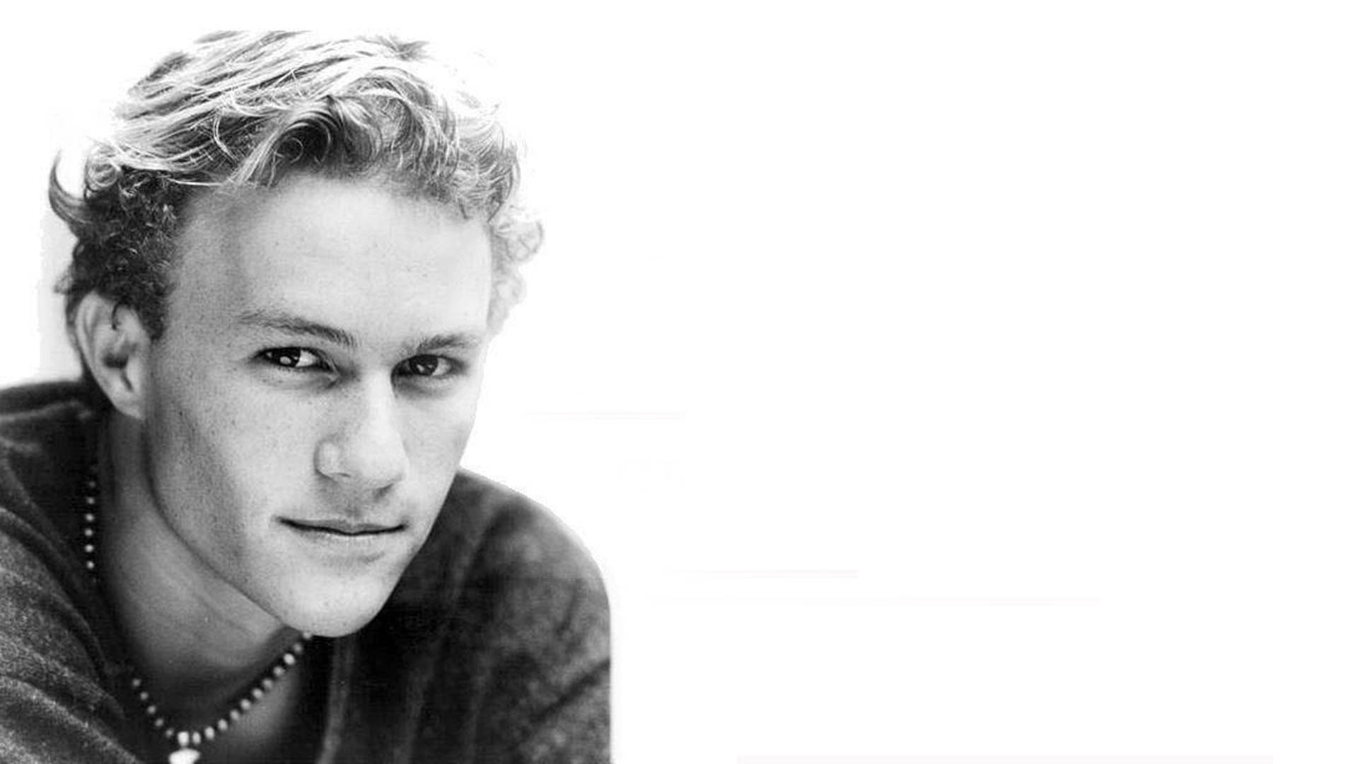 Young Heath Ledger Black And White Wallpaper