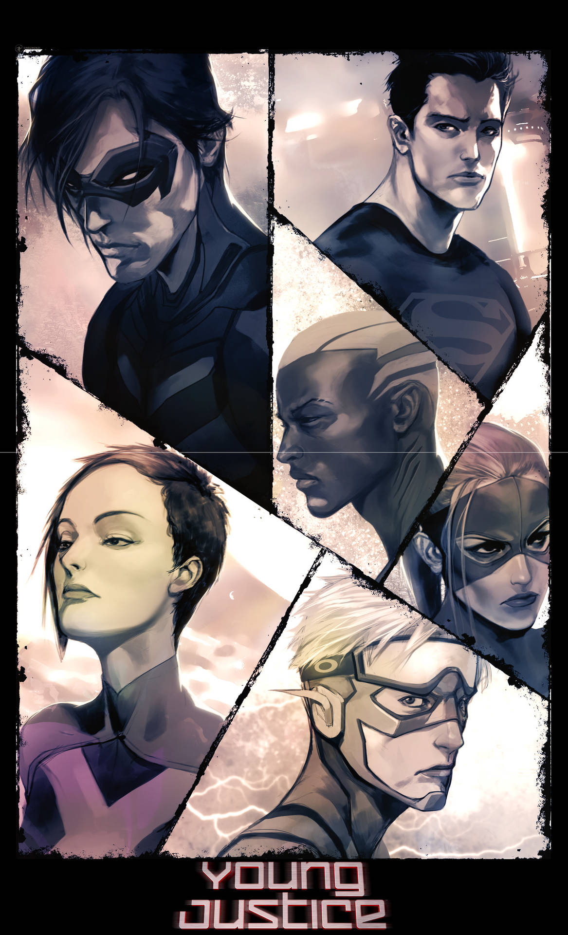 Collagede Young Justice, Arte De Los Fans. Fondo de pantalla