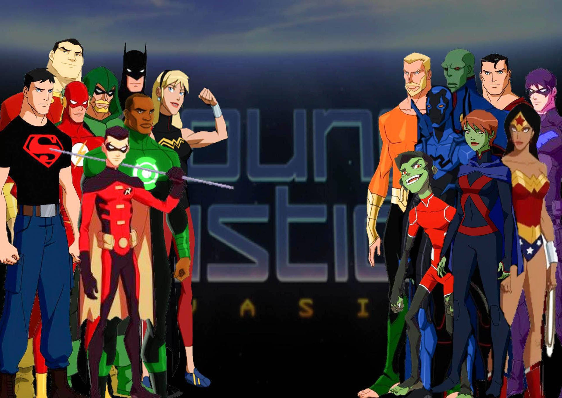 Young Justice Invasion Poster Wallpaper