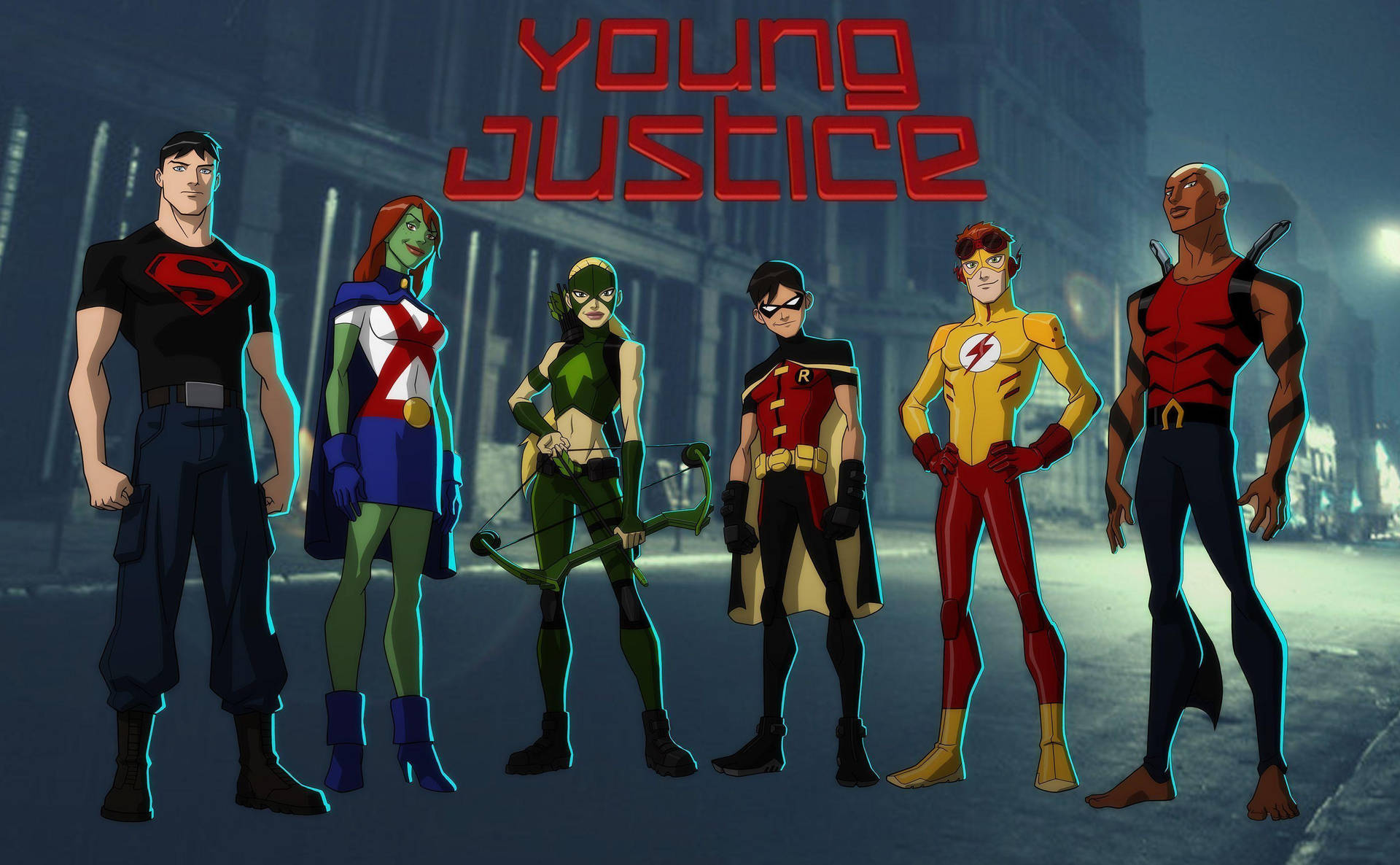 Young Justice Main Cast Wallpaper