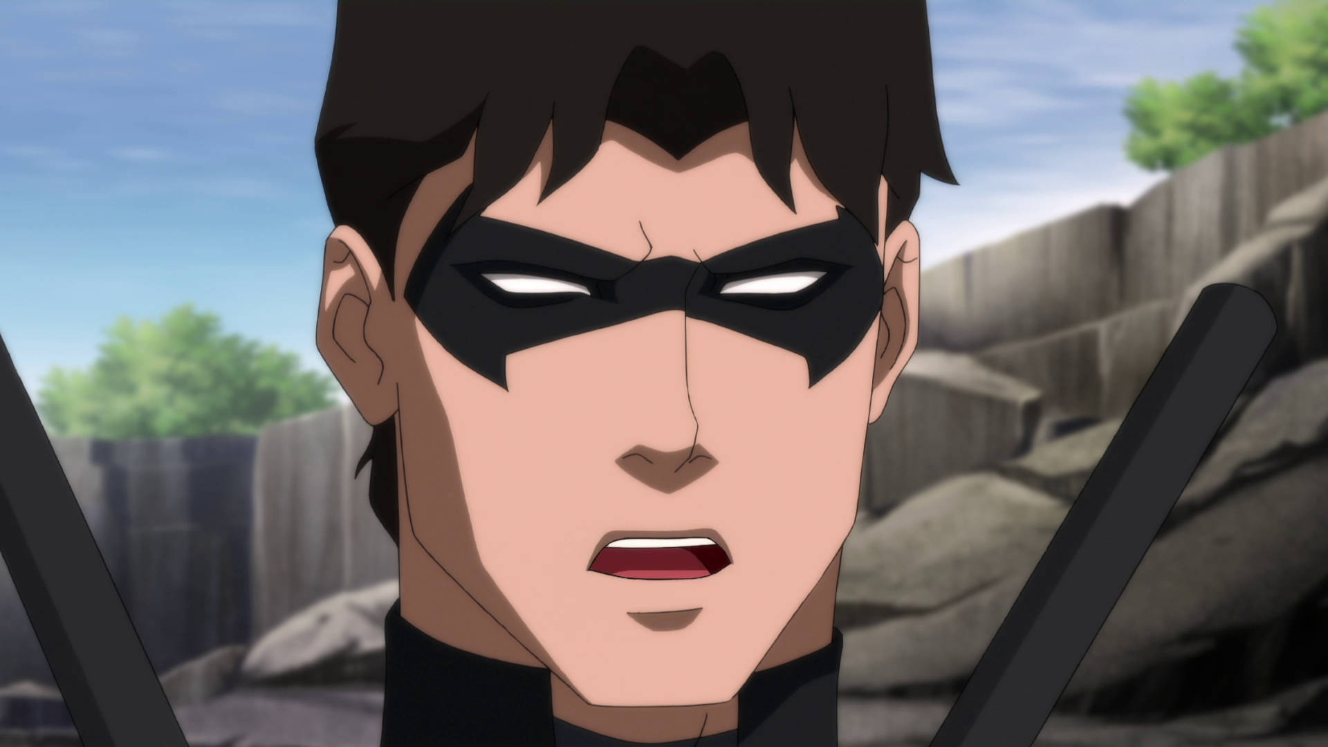 Young Justice Nightwing Close-Up Wallpaper