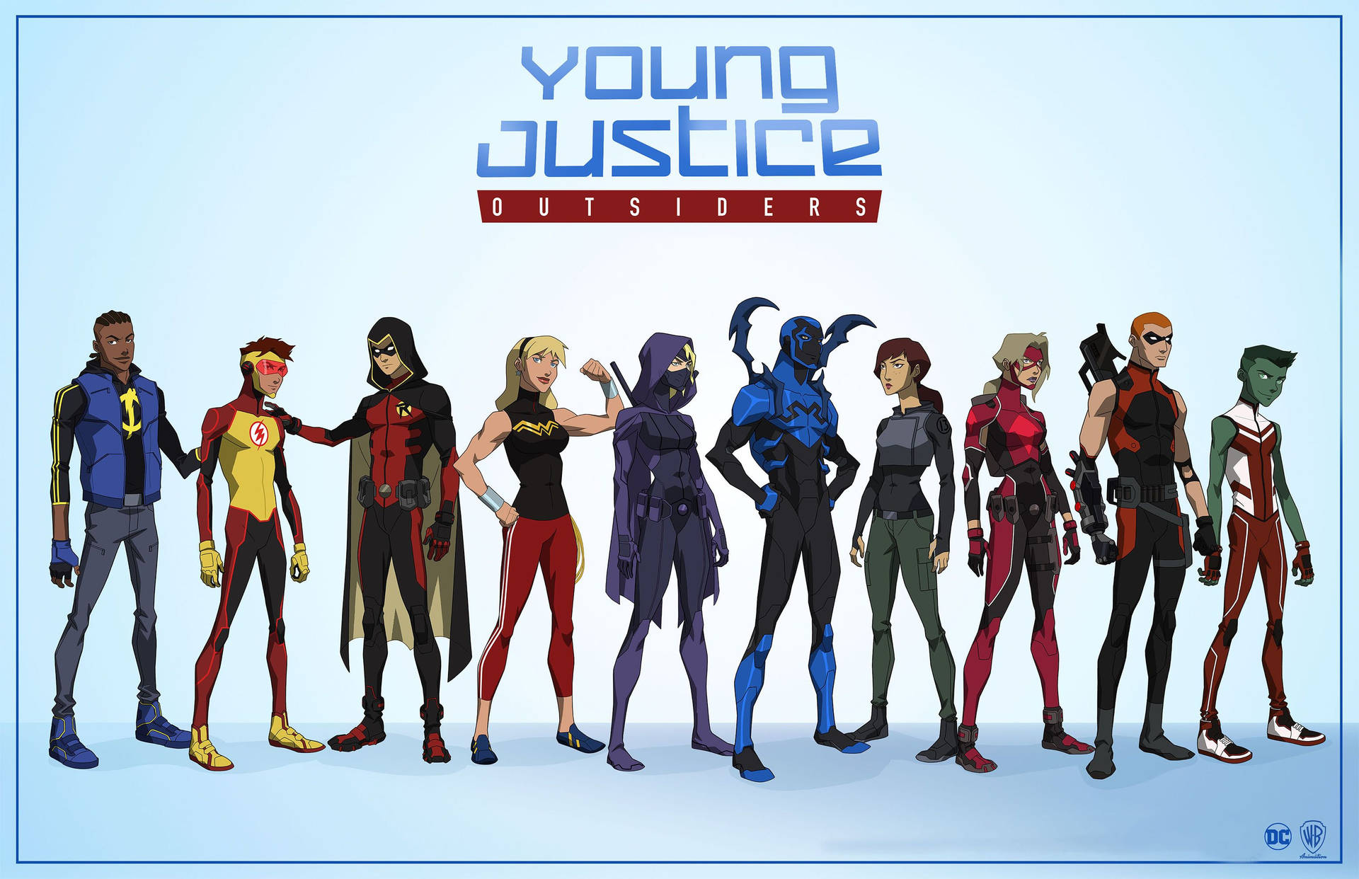 Young Justice Outsiders Title Poster Wallpaper