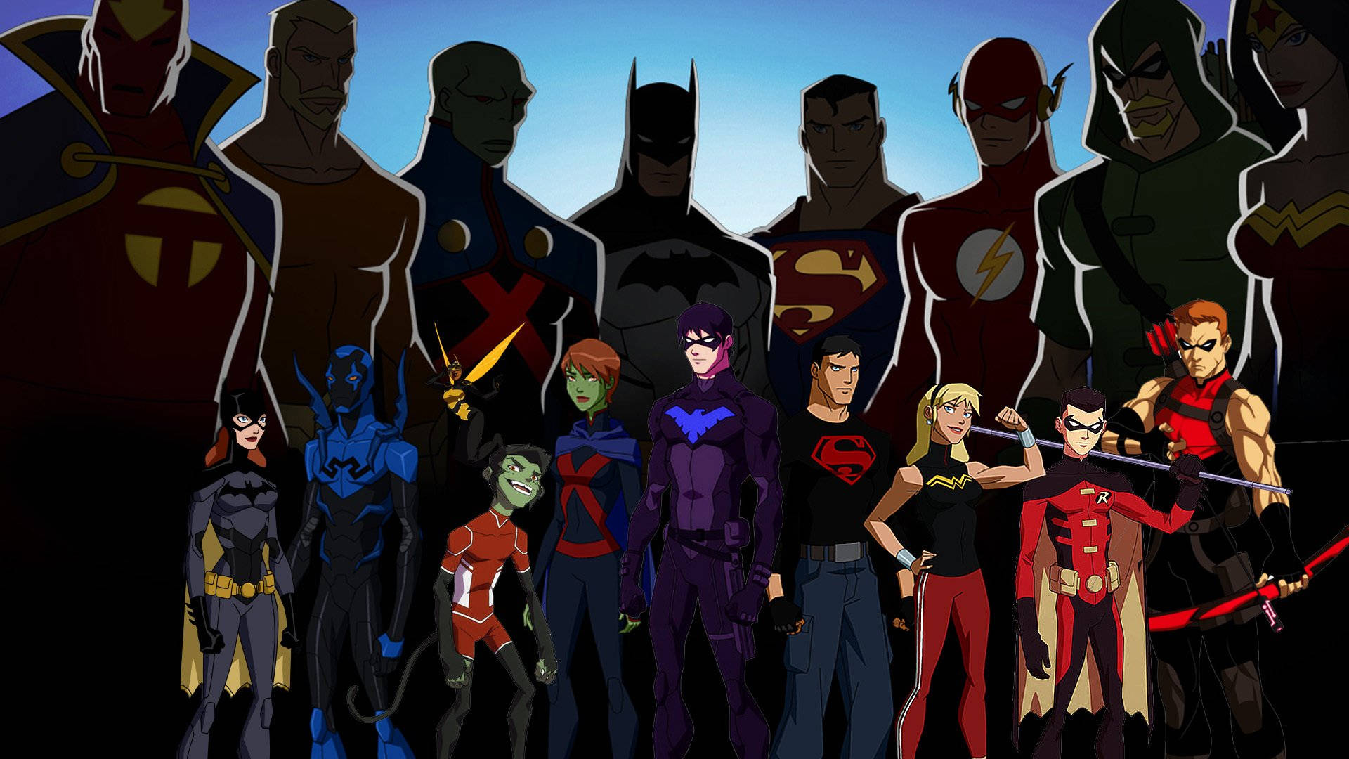 Young Justice Superhero Team Wallpaper