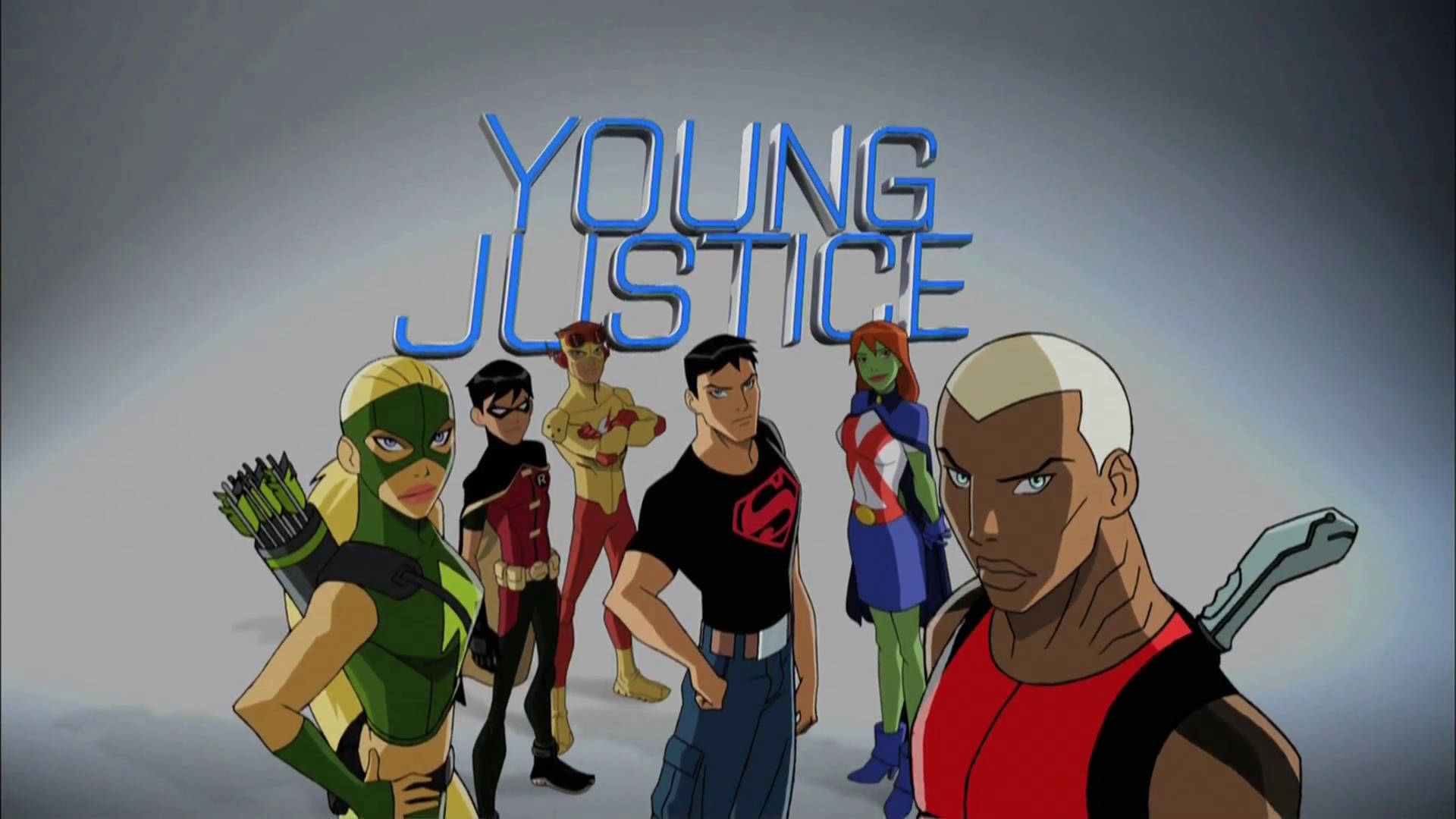 The Powerful Team of Young Justice Strikes a Pose Wallpaper