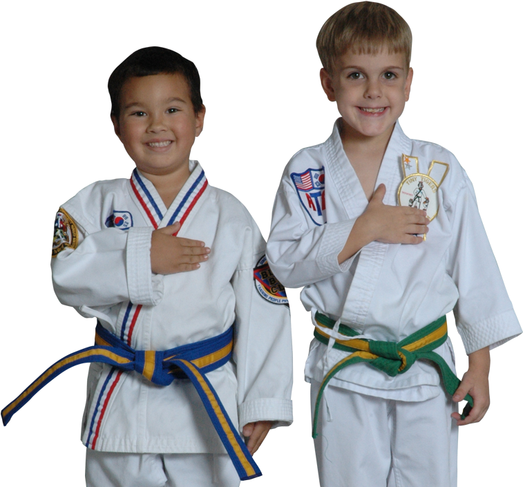 Young Karate Kids Posing PNG