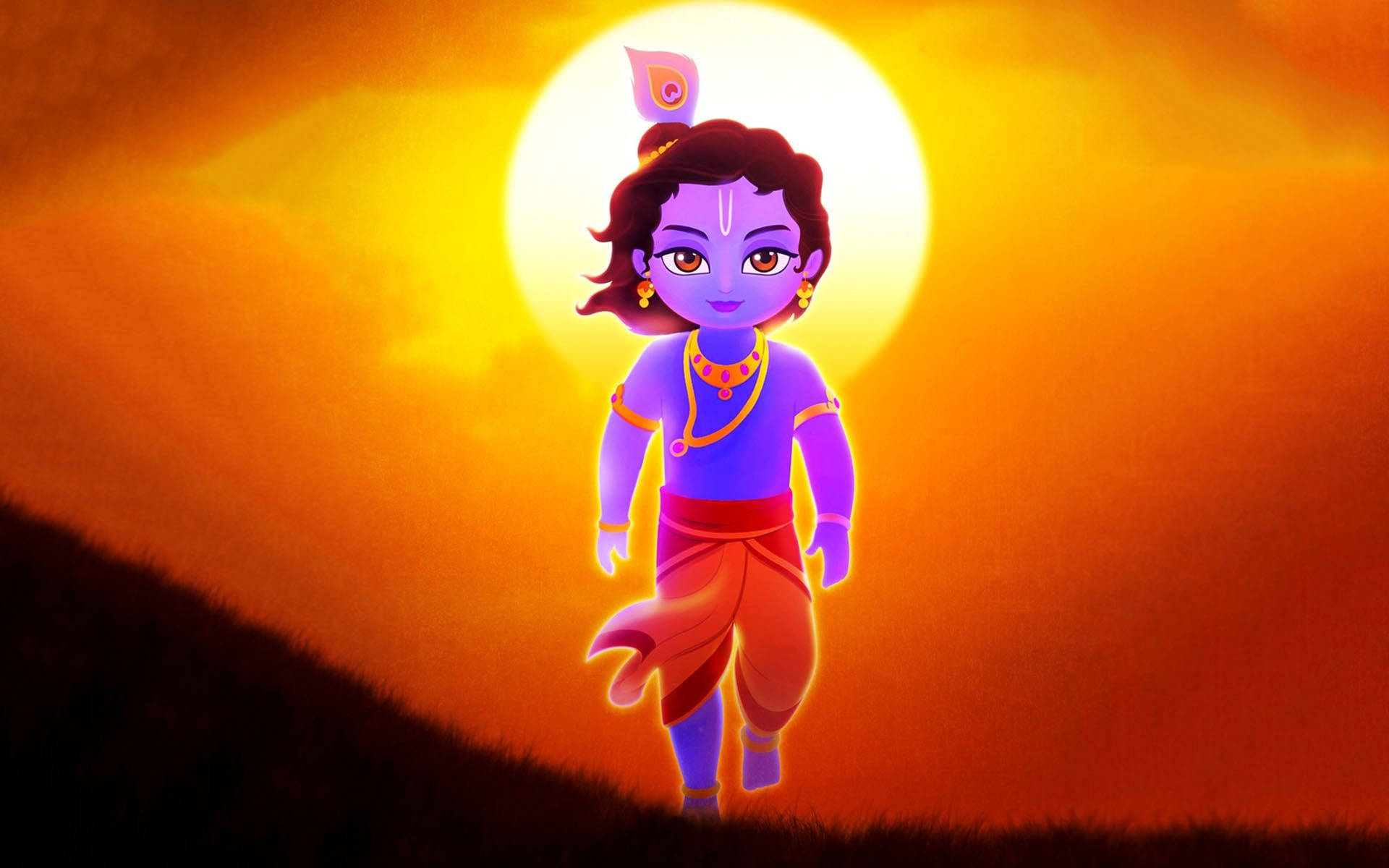 Young Lord Krishna 4k Graphic Art