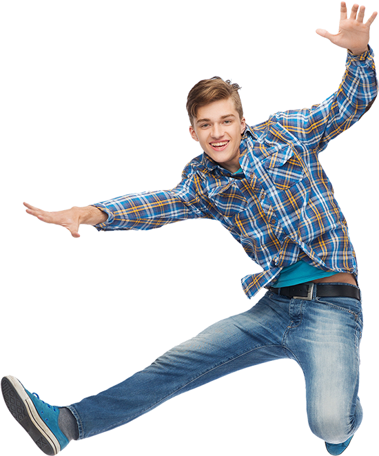 Young Man Jumping In Air PNG