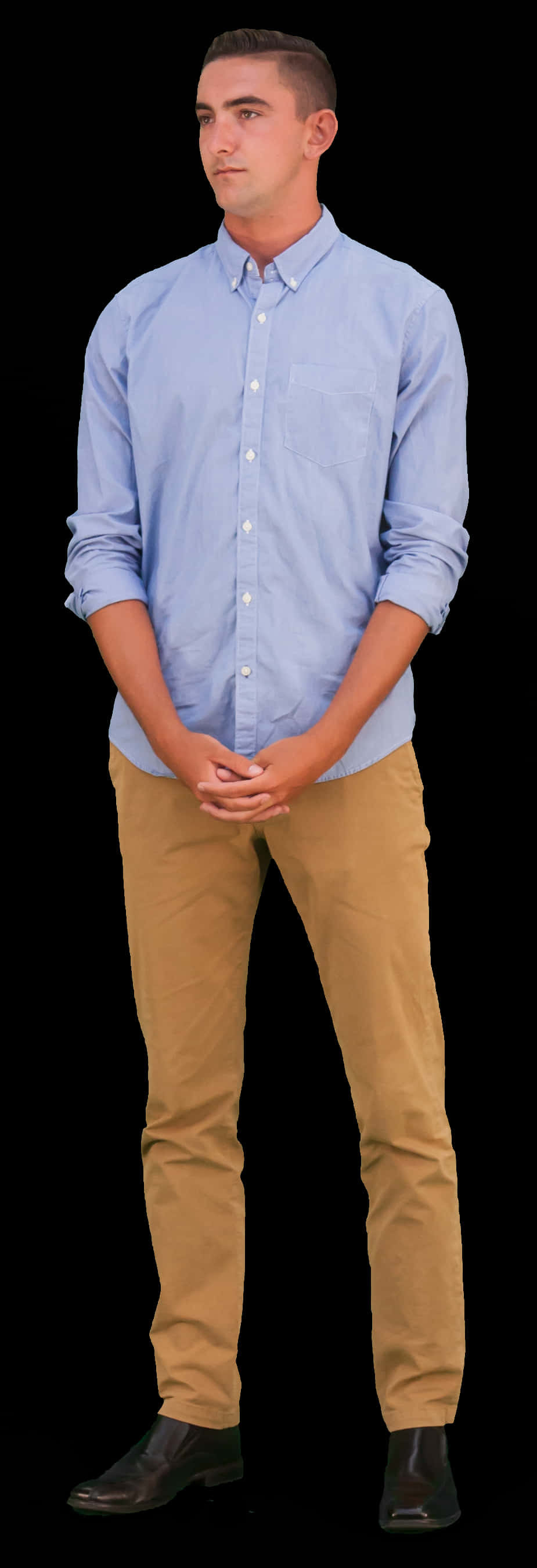 Young Man Casual Attire Standing PNG