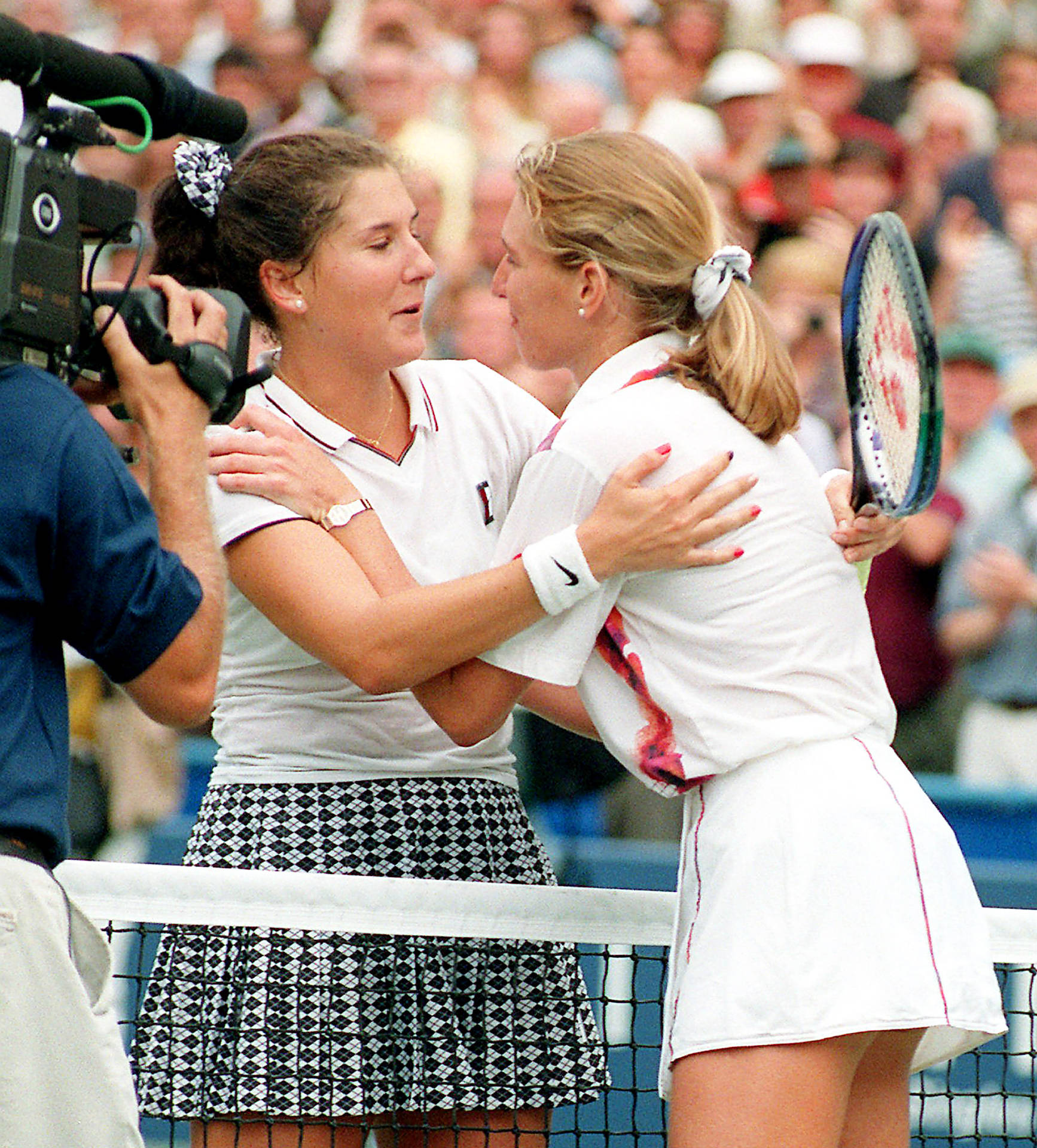 "Monica Seles and Steffi Graf in their early career" Wallpaper
