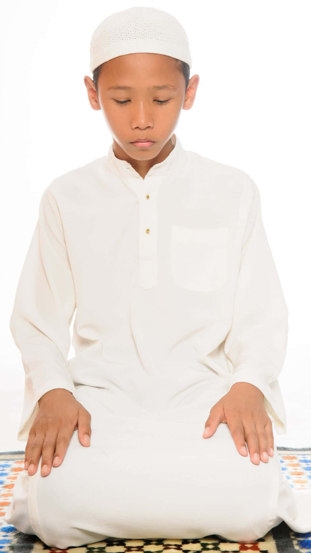 Young Muslim Boy Praying Wallpaper