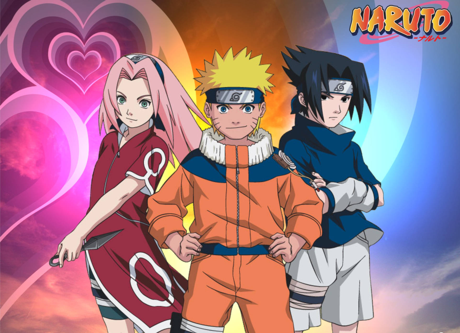Posterdo Jovem Naruto, Sasuke E Sakura. Papel de Parede