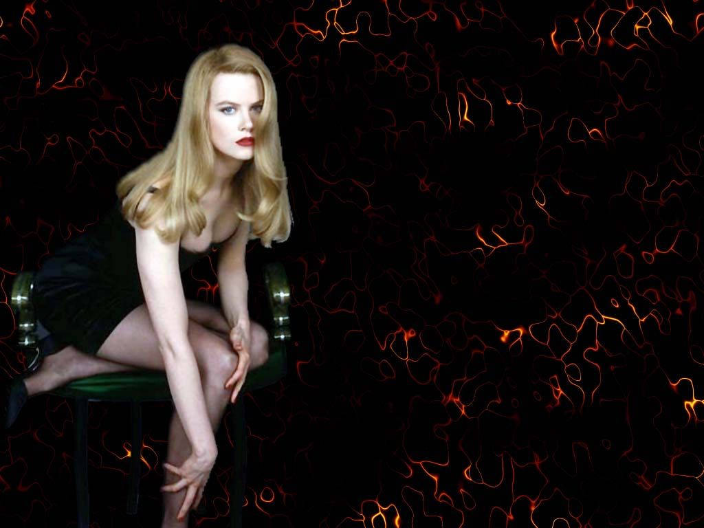 Young Nicole Kidman Wearing Sexy Dress Wallpaper