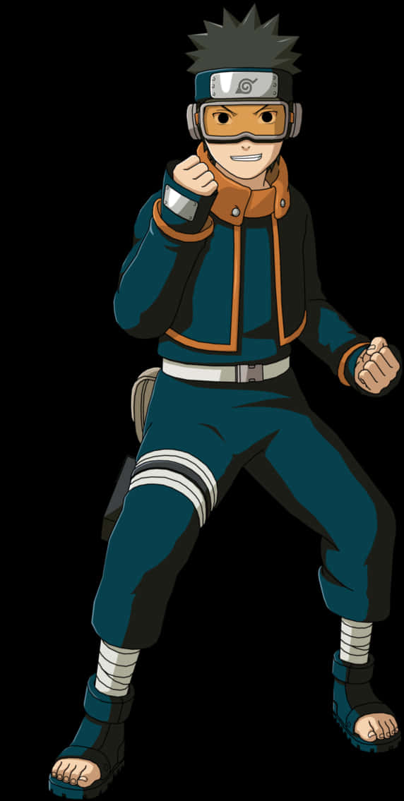 Young Ninja Obito Uchiha Pose PNG