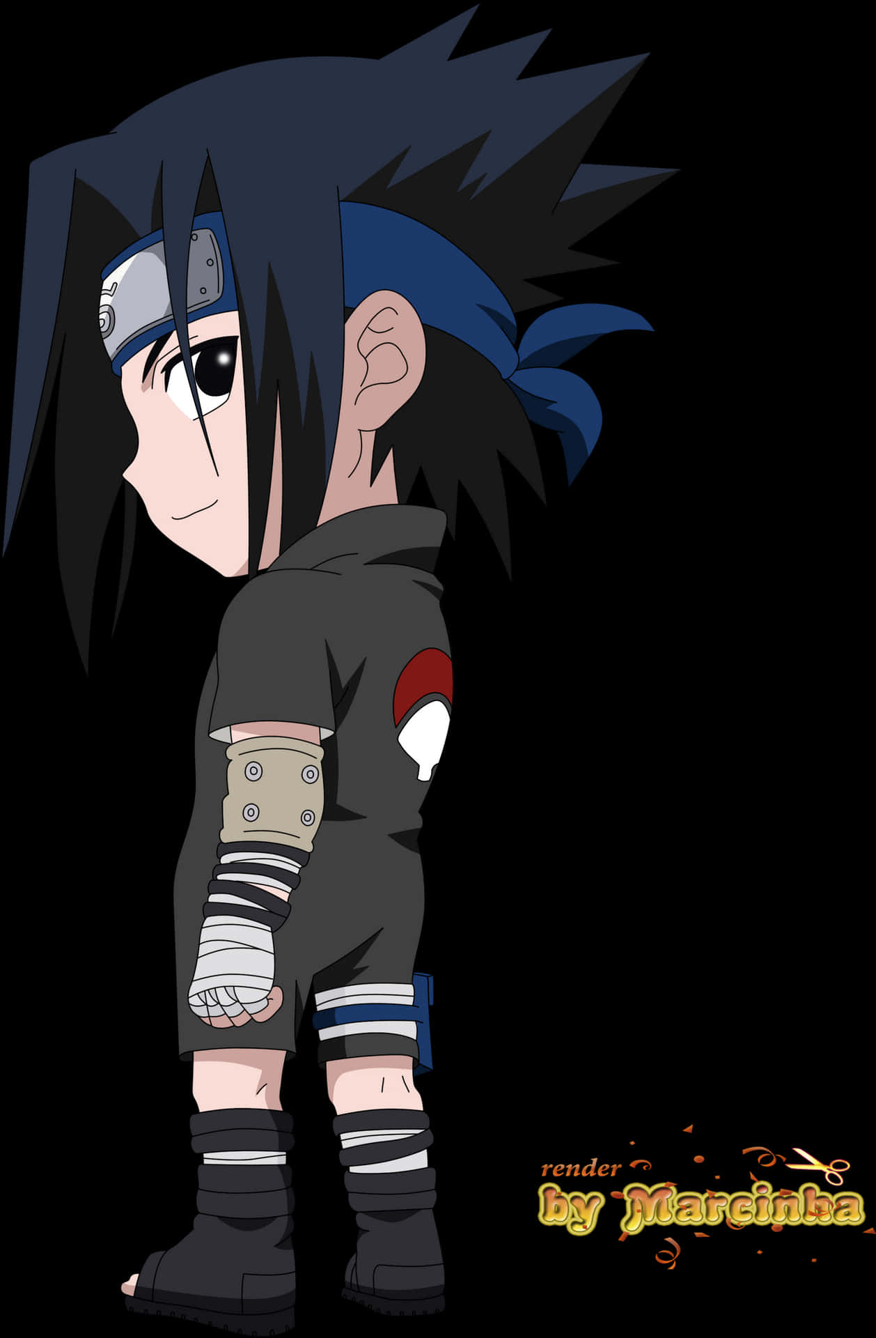 Young Sasuke Uchiha Anime Character PNG