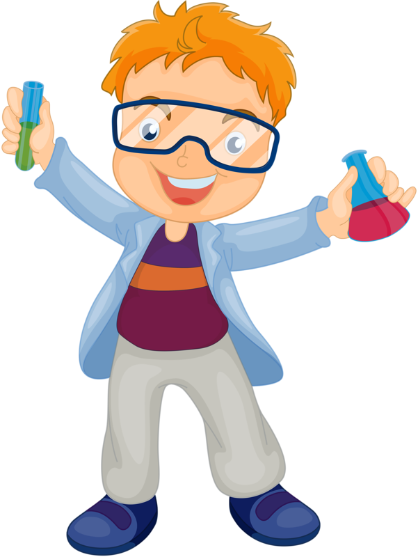 Young Scientist Cartoon Character PNG