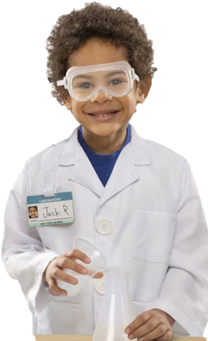 Young Scientistin Lab Coat PNG