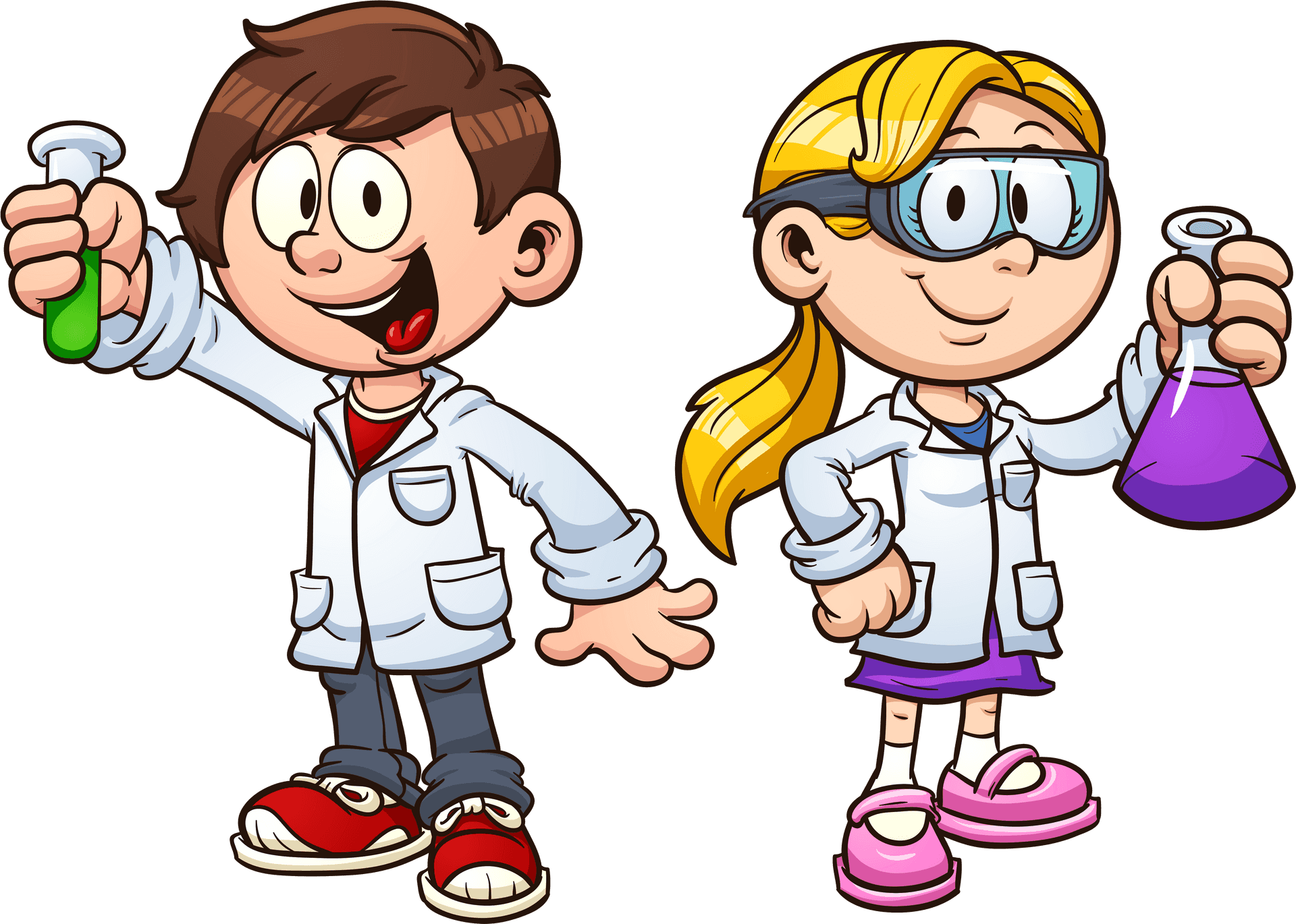 Young Scientists Cartoon PNG