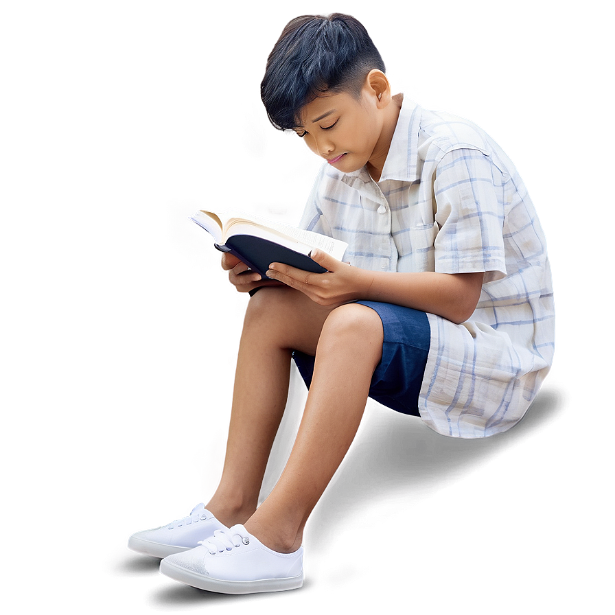 Young Son Reading Book Png Mvj61 PNG