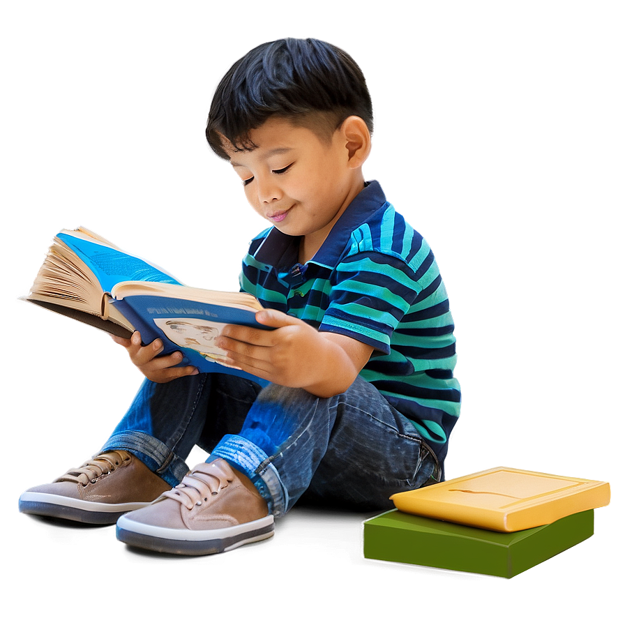 Young Son Reading Book Png Udm98 PNG