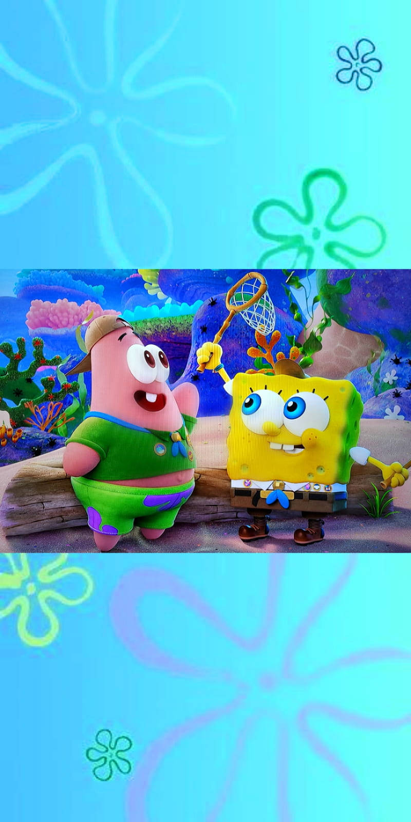 Young Spongebob And Patrick Catching Jellyfish Background